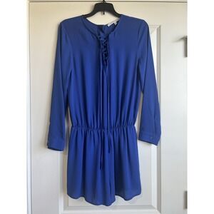 Collective Concepts Women's Blue Long Sleeve Romper Medium